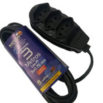 Extensao Naticon Tripla 2P+T Pp 2X0,75 Preta 3M 564