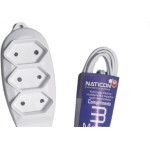 Extensao Naticon Tripla Paralela 2X0,75 Branca 3M 579