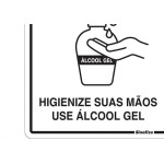 Placa Sinalizacao Poliestireno 15X20 ''Use Alcool Em Gel''  Cov02