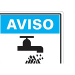 Placa Sinalizacao Poliestireno 15X20 ''Aviso Evite Contaminacao Lave As Maos'' 220Bt