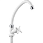 Torneira Abs Bica Movel Mesa Herc 1/4V Branca Cromada 3905