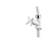 Torneira Abs Bica Movel Mesa Herc 1/4V Branca Cromada 3905