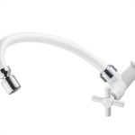 Torneira Abs Bica Movel Parede Herc 1/4V Com Arejador Articulavel Branca Cromada 3902