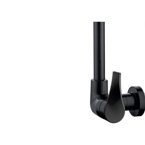 Torneira Abs Bica Movel Parede Alta Herc 1/4V Twist Preta 2946