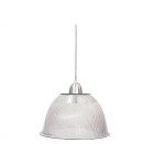 Luminaria Prismatica Bezelux 12'' Com Pendente Escovado E27 Bz12Ec