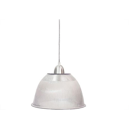 Luminaria Prismatica Bezelux 12'' Com Pendente Escovado E27 Bz12Ec