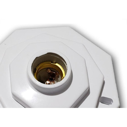Plafonier Pvc Elite Oitavado Branco Soquete Porcelana 183