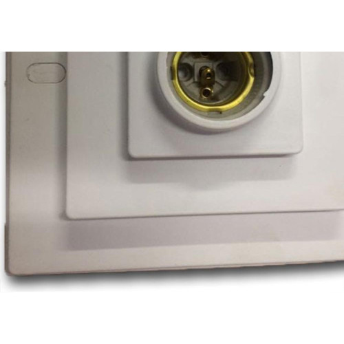 Plafonier Pvc Elite Quadrado Branco Soquete Porcelana E27 241