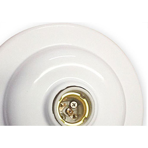 Plafonier Pvc Elite Redondo Lombada Branco Soquete Porcelana E27 242