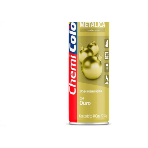 Tinta Spray Chemicolor Metalico Ouro 400Ml 