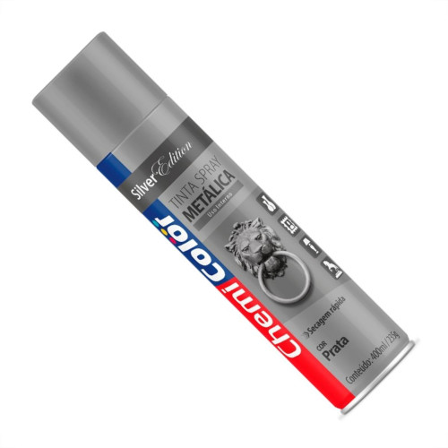 Tinta Spray Chemicolor Metalico Prata 400Ml 