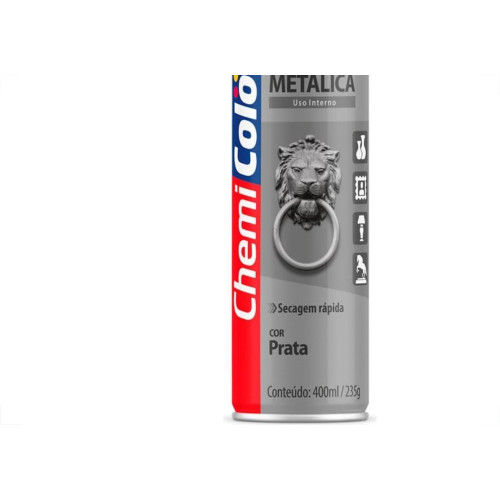 Tinta Spray Chemicolor Metalico Prata 400Ml 