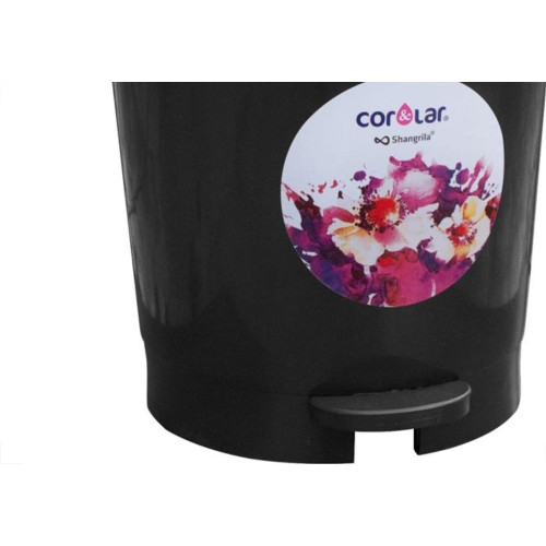 Lixeira Shangri-La Com Pedal 12L Redonda Preta 