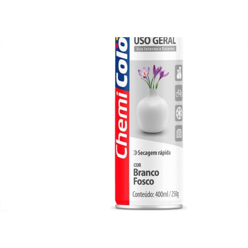 Tinta Spray Chemicolor Branco Fosco 400Ml 