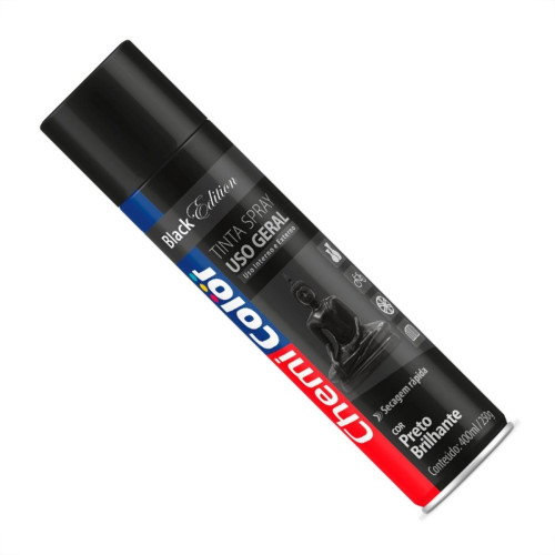 Tinta Spray Chemicolor Preto Brilhante 400Ml 