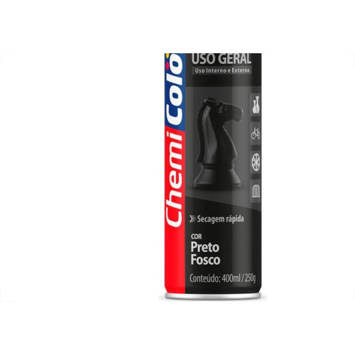 Tinta Spray Chemicolor Preto Fosco 400Ml 