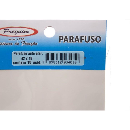 Cartela Parafuso Auto/Atarrachante Panela Preguim 4,2 X 19Mm Com 15 Pecas 4010