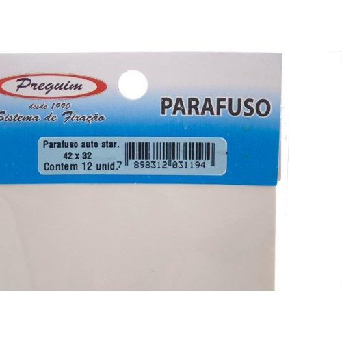 Cartela Parafuso Auto/Atarrachante Panela Preguim 4,2 X 32Mm Com 12 Pecas 1194
