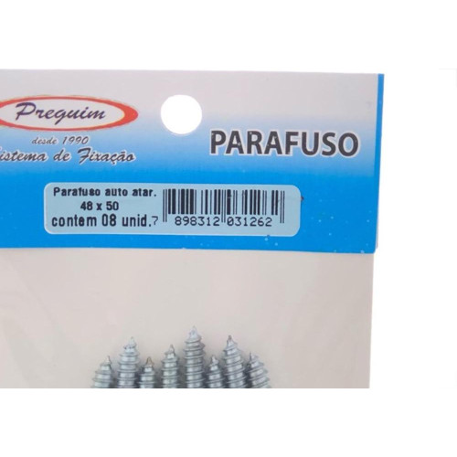 Cartela Parafuso Auto/Atarrachante Panela Preguim 4,8 X 50Mm Com 08 Pecas 1262