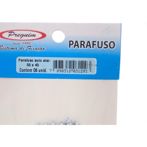 Cartela Parafuso Auto/Atarrachante Panela Preguim 5,5 X 45Mm Com 06 Pecas 1293
