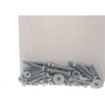 Cartela Parafuso Rosca Maquina Preguim   Redonda 1/8 X 3/4+Porca+Arruela Com 15 Pecas 1330