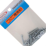 Cartela Parafuso Rosca Maquina Preguim   Redonda 1/8 X 1+Porca+Arruela Com 15 Pecas 1033