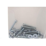 Cartela Parafuso Rosca Maquina Preguim   Redonda 1/8 X 1+Porca+Arruela Com 15 Pecas 1033