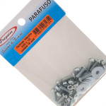 Cartela Parafuso Rosca Maquina Preguim   Redonda 5/32 X 1/2+Porca+Arruela Com 15 Pecas 1354