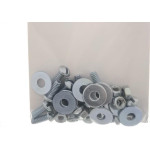 Cartela Parafuso Rosca Maquina Preguim Tam.G Redonda 3/16 X 1/2+Porca+Arruela Com 12 Pecas 1408