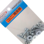 Cartela Parafuso Rosca Maquina Preguim   Redonda 3/16 X 1.Porca+Arruela Com 10 Pecas 1422