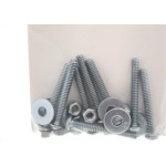 Cartela Parafuso Rosca Maquina Preguim   Redonda 3/16 X 11/2+Porca+Arruela Com 08 Pecas 1439