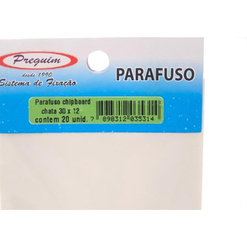 Cartela Parafuso Chipboard Preguim Cabeca Chata Philips 3,0X12 Com 20 Pecas 5314