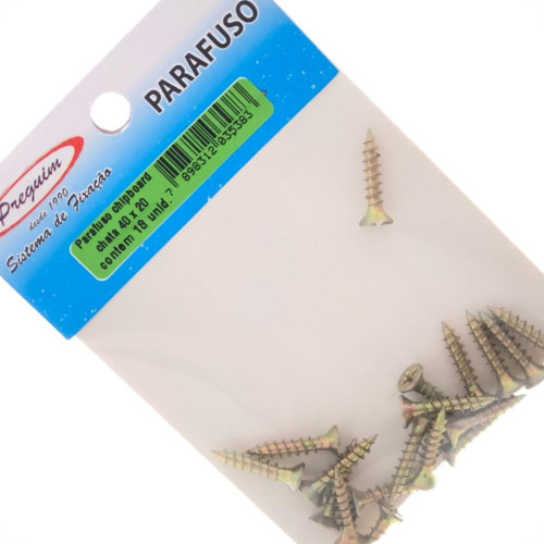Cartela Parafuso Chipboard Preguim Cabeca Chata Philips 4,0X20 Com 18 Pecas 5383