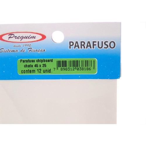 Cartela Parafuso Chipboard Preguim Cabeca Chata Philips 4,5X25 Com 12 Pecas 8186