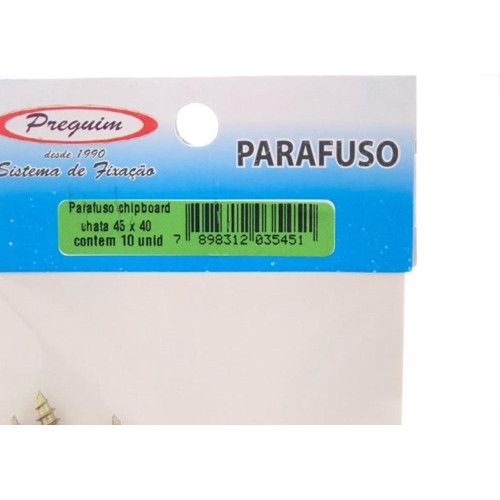 Cartela Parafuso Chipboard Preguim Cabeca Chata Philips 4,5X40 Com 10 Pecas 5451