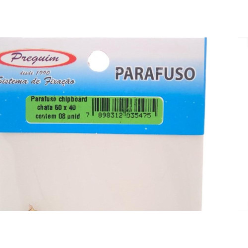 Cartela Parafuso Chipboard Preguim Cabeca Chata Philips 5,0X40 Com 08 Pecas 5475