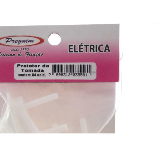 Cartela Protetor Tomada Preguim Branco Com 04 Pecas 5581