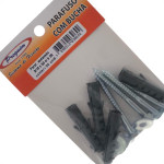 Cartela Parafuso Madeira Preguim Com Bucha 08Mm Sextavado Com 04 Pecas 0692