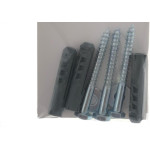 Cartela Parafuso Madeira Preguim Com Bucha 10Mm Sextavado Com 03 Pecas 0708