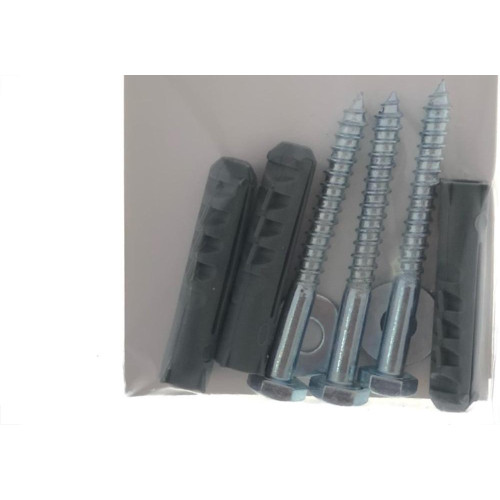 Cartela Parafuso Madeira Preguim Com Bucha 10Mm Sextavado Com 03 Pecas 0708