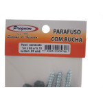 Cartela Parafuso Madeira Preguim Com Bucha 10Mm Sextavado Com 03 Pecas 0708