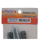 Cartela Parafuso Madeira Preguim Com Bucha 12Mm Sextavado Com 02 Pecas 0715