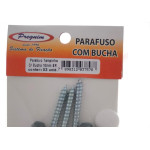 Cartela Parafuso Madeira Preguim Cabeca Tampinha Philips Com Bucha 10Mm Com 03 Pecas 7578