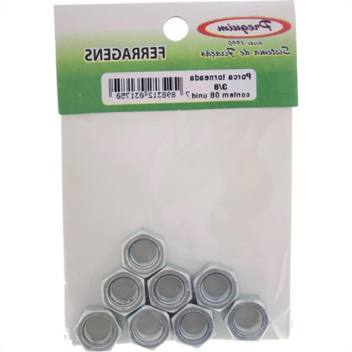 Cartela Porca Torneada Preguim Zincada  3/8'' Nc Com 08 Pecas 1750