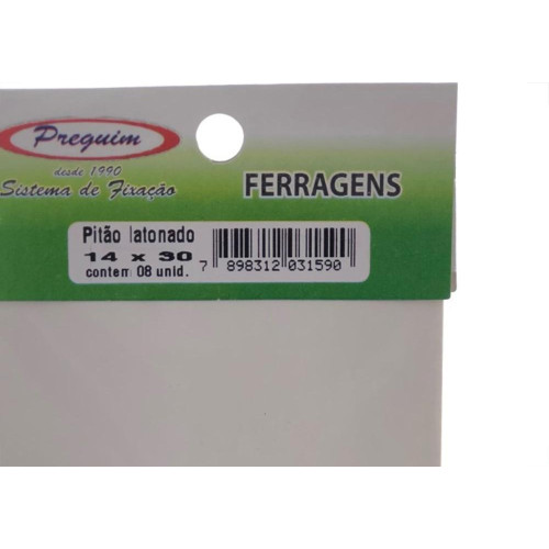 Cartela Pitao Bicromatizado Preguim 14X30 Com 08 Pecas 1590