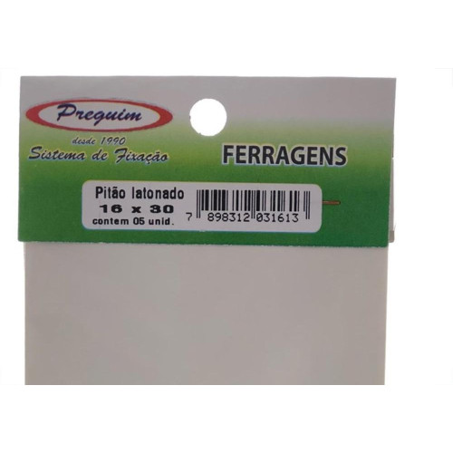 Cartela Pitao Bicromatizado Preguim 16X30 Com 05 Pecas 1613