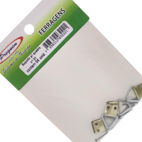 Cartela Suporte Quadro/Espelho Triangular 01 Preguim Com 04 Pecas 2221