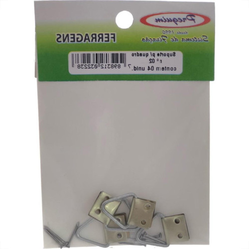 Cartela Suporte Quadro/Espelho Triangular 02 Preguim Com 04 Pecas 2238