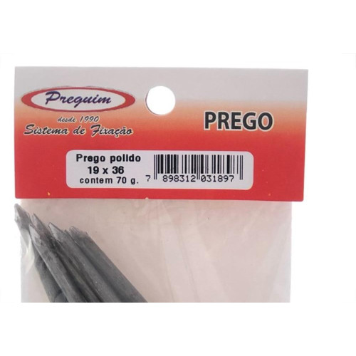 Cartela Prego Preguim Com Cabeca  19X36 (3,90X83mm) Com 75 Gramas 1897