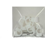 Cartela Grampo Fixa Fio Tipo Garra Branco Preguim Coaxial 10Mm Com 10 Pecas 3846